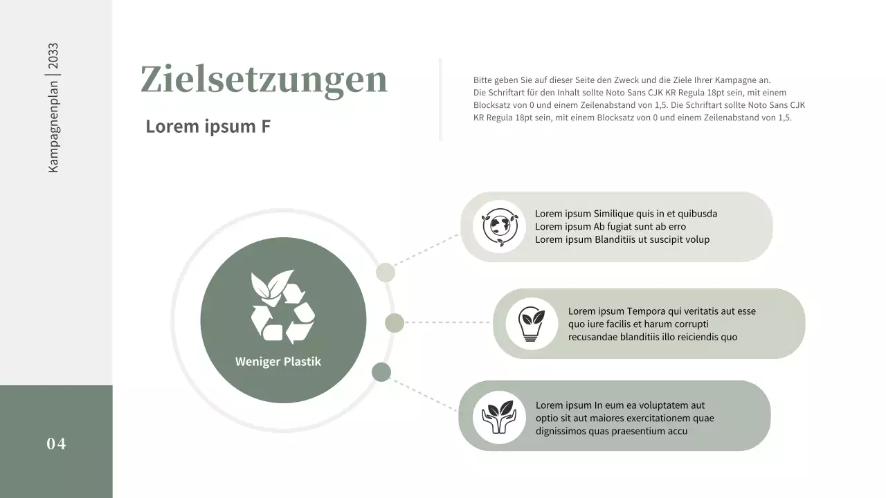 Ein einfaches Briefing zur Zero-Waste-Kampagne in gedeckten Grüntönen