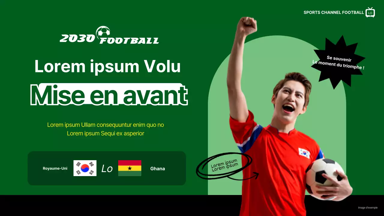 Des touches de football simples, en vert et en noir