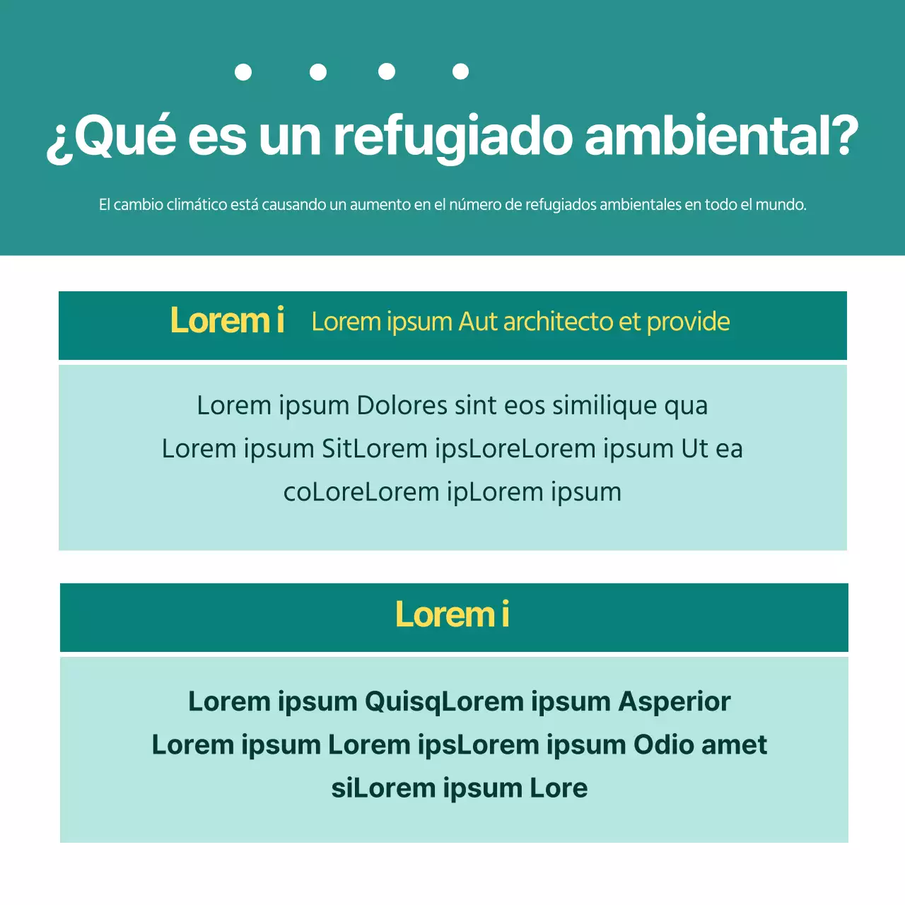 Verdes, refugiados medioambientales descriptivos