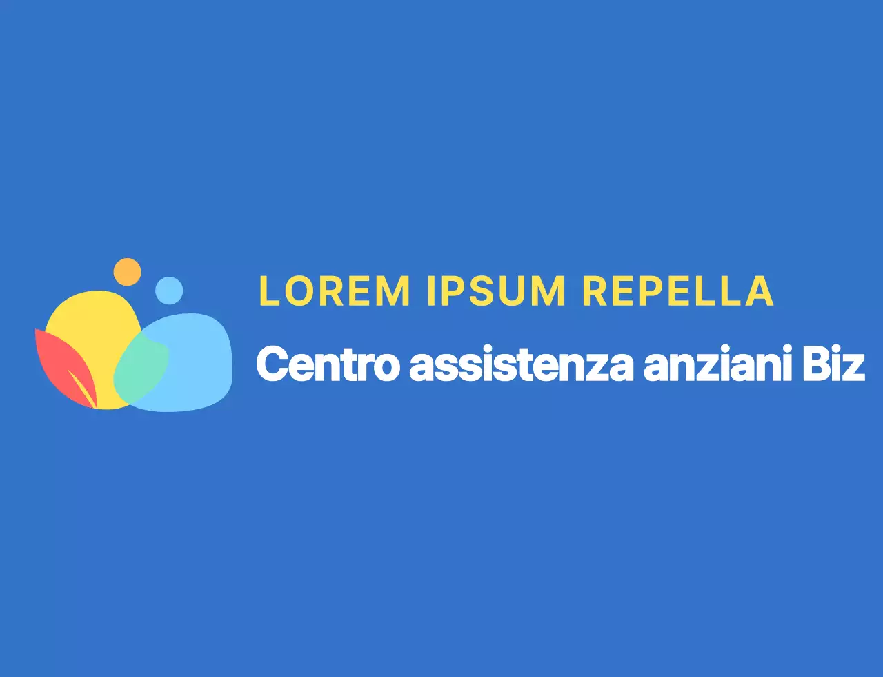 Simbolo umano arrotondato e semplice con combinazioni di colori e blu per il personale dei centri di assistenza.