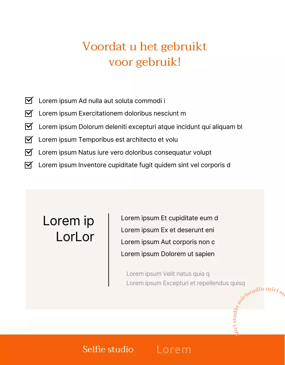 Een gids voor een schone, beige en oranje selfiestudio