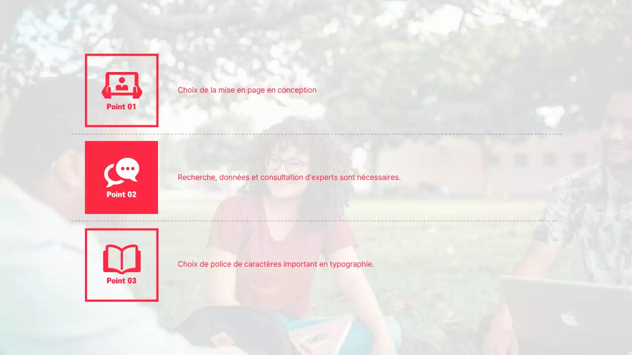 Présentation de la discussion sur le surlignage du texte et la mise en page des photos en rouge