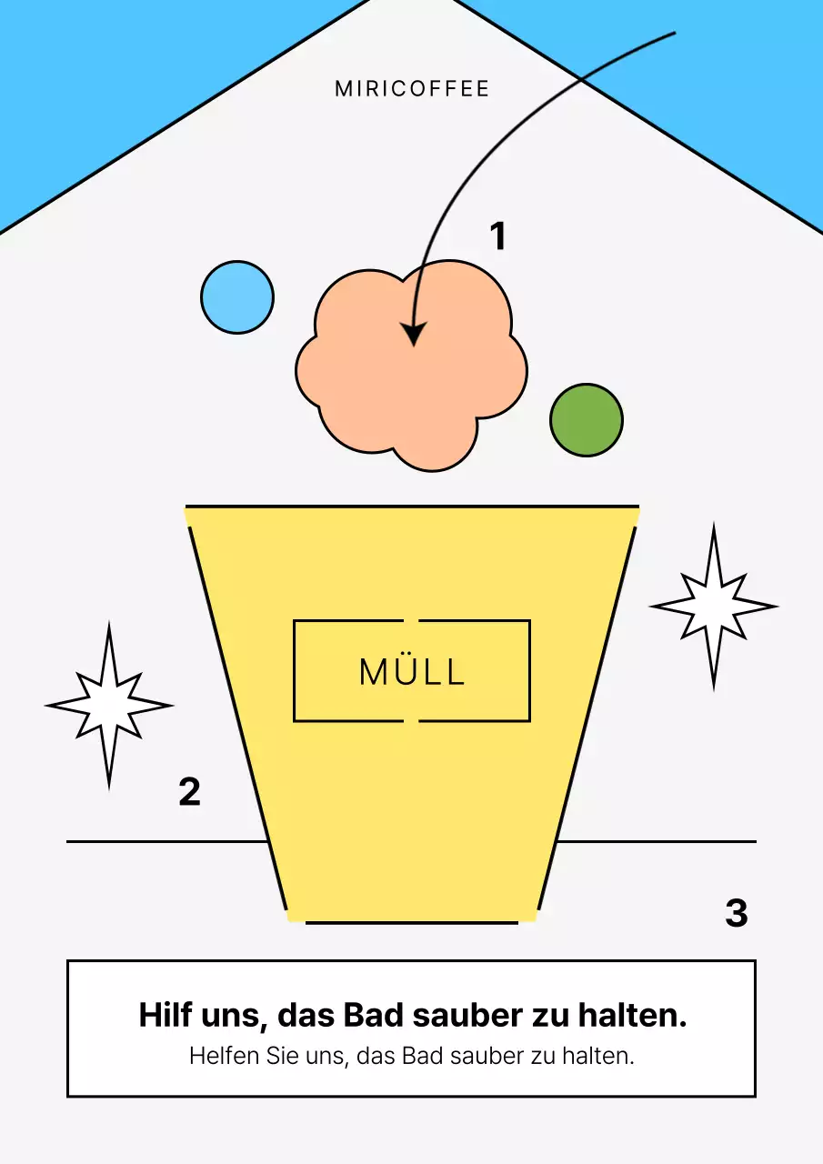 Wegwerfen von blauem und gelbem Laden-Toilettenpapier
