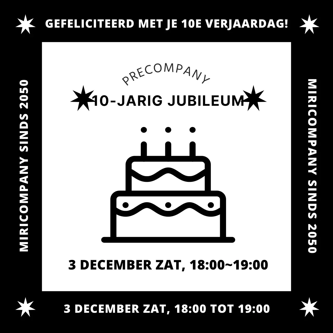 Bedrijfsverjaardag in het zwart