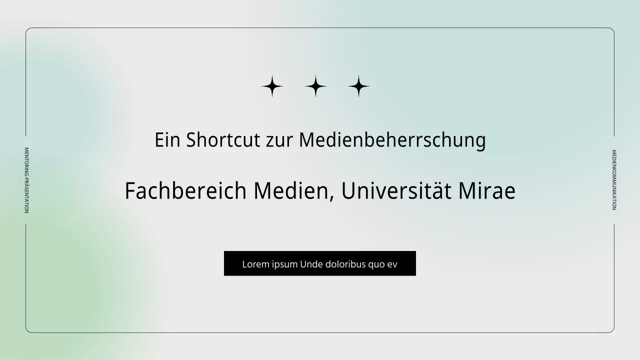 Medienabteilung und Öffentlichkeitsarbeit PPT mit Farbverlauf Hintergrund
