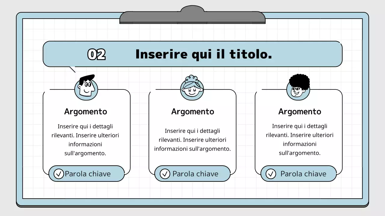 Kit di presentazione educativa con concetto di blocco note azzurro e bianco