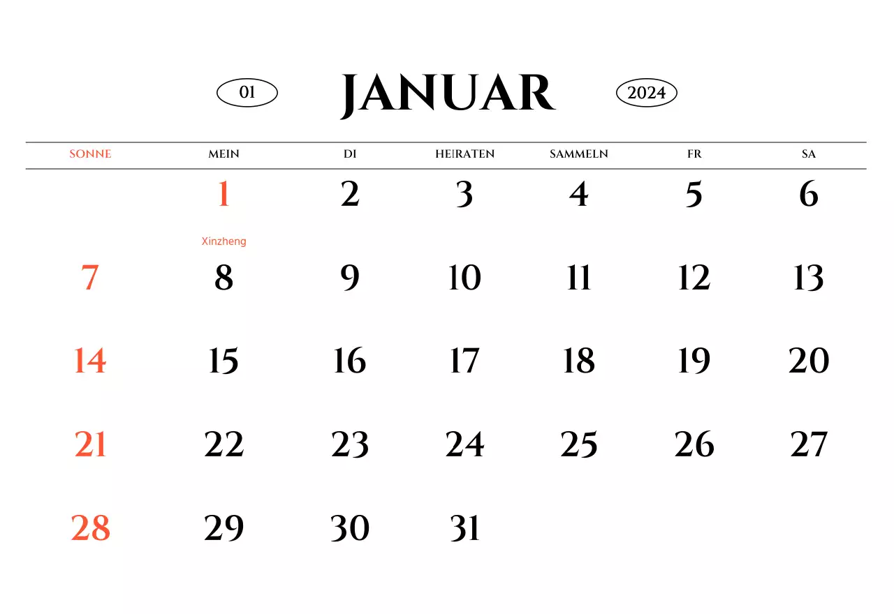 Wandkalender im einfachen Stil mit schwarz-weißer emotionaler Reisefotografie