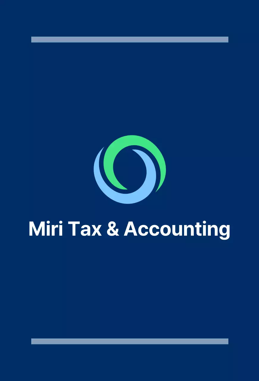 Balsa de bureau bleu marine avec le logo et le nom du bureau des impôts et de la comptabilité.