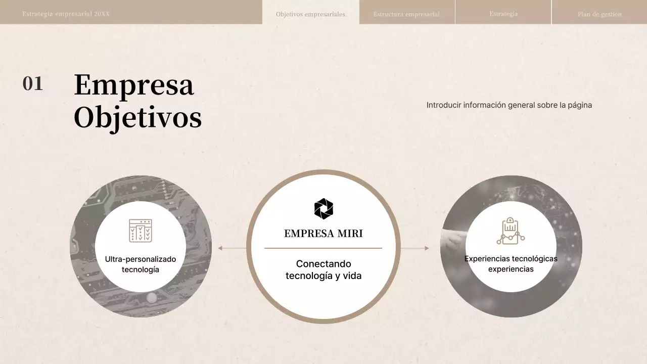 Informe de estrategia empresarial con textura de papel beige