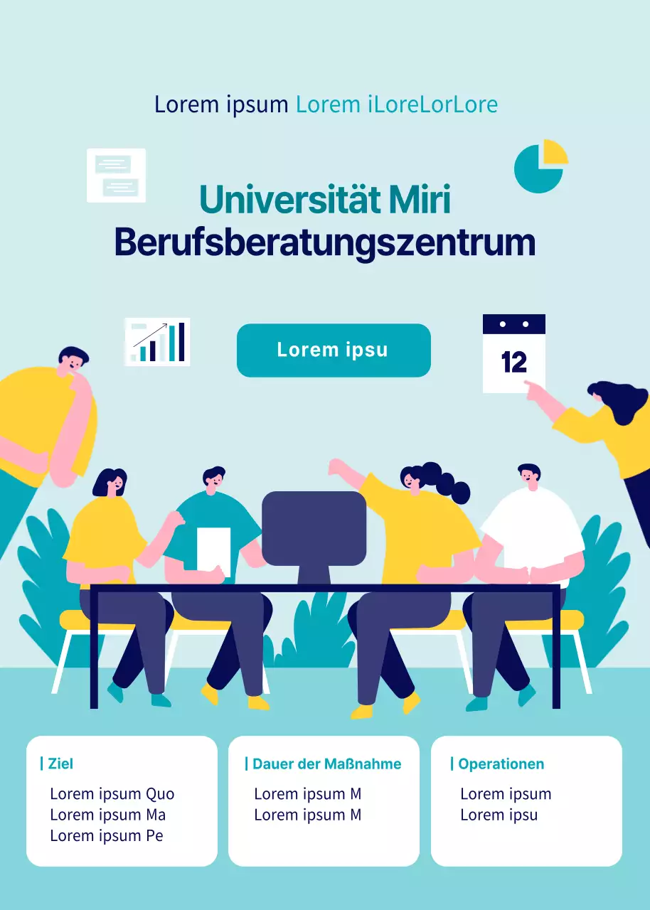 Ein hellblauer, minimalistischer Leitfaden für Hochschulkarrieren