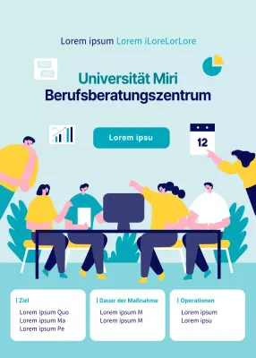 Ein hellblauer, minimalistischer Leitfaden für Hochschulkarrieren