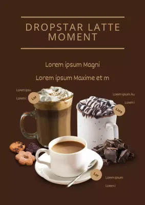 Dropstar Latte Getränkekarte Anzeige