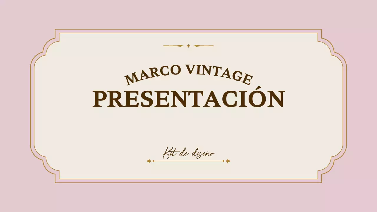 Kit de presentación de marco vintage en rosa y dorado