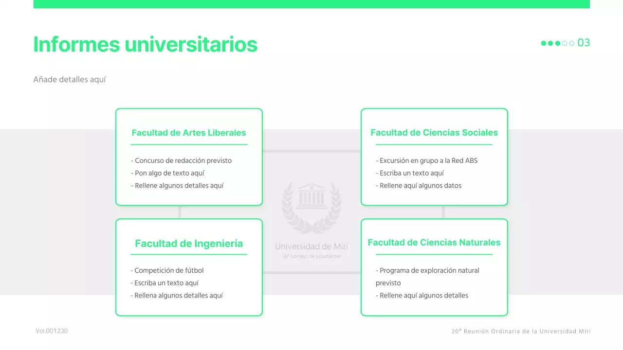 Una sencilla reunión del consejo de estudiantes en verde lima