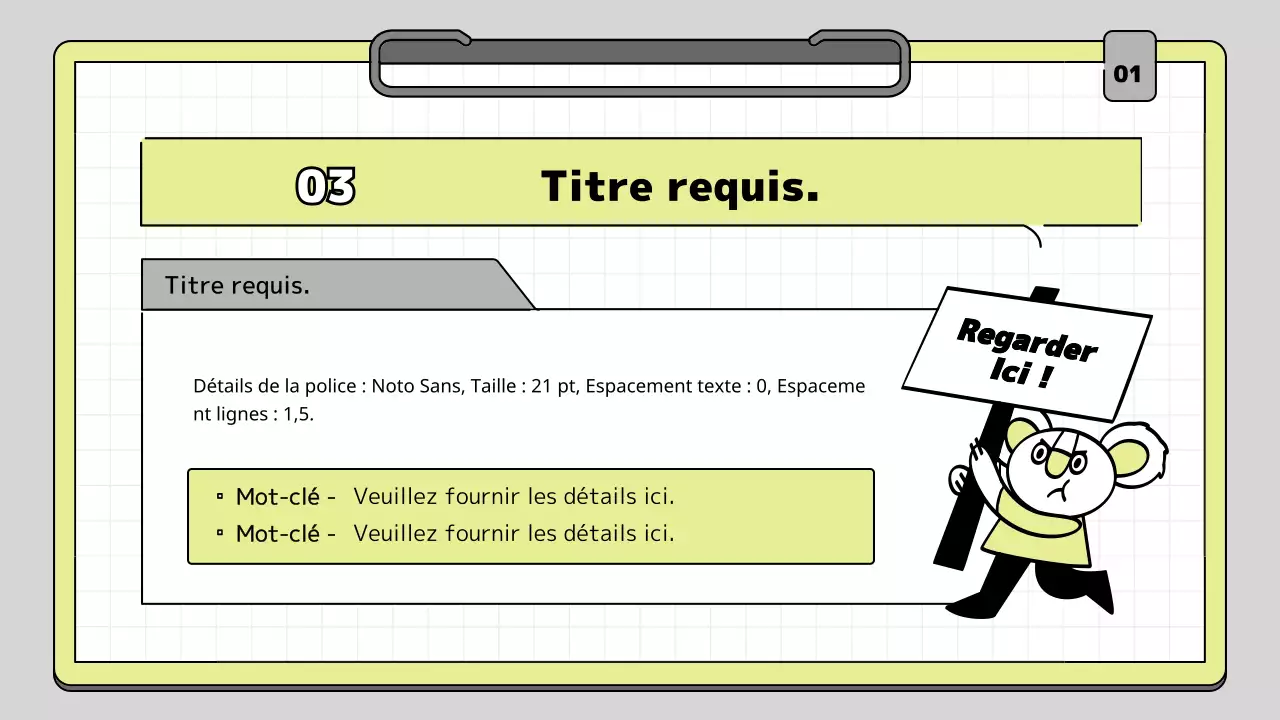 Clipboard concept educational presentation kit in lime and white