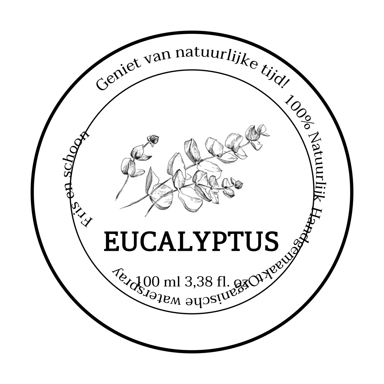 Etiketten handontsmettingsmiddel eucalyptus
