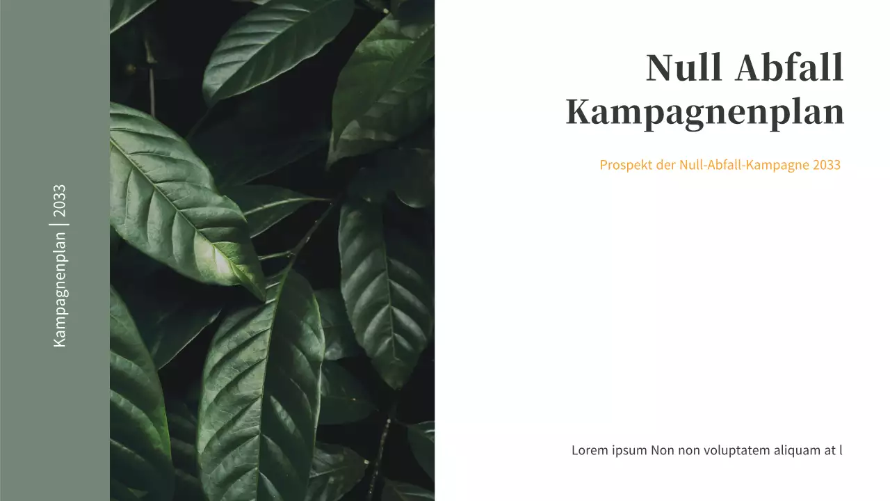 Ein einfaches Briefing zur Zero-Waste-Kampagne in gedeckten Grüntönen