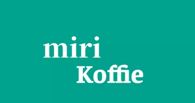 Café Ballette op een turquoise achtergrond met een logo in het Engels