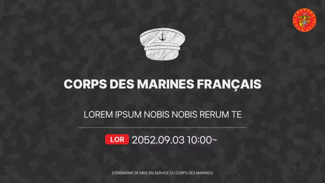 Poste en direct d'une simple cérémonie de mise en service d'un officier militaire en tenue de camouflage noir et blanc