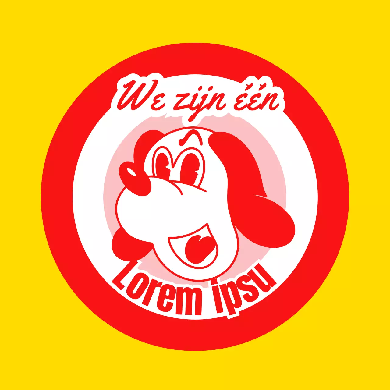 Schoolgroep t-shirt met puppy-illustratie in geel