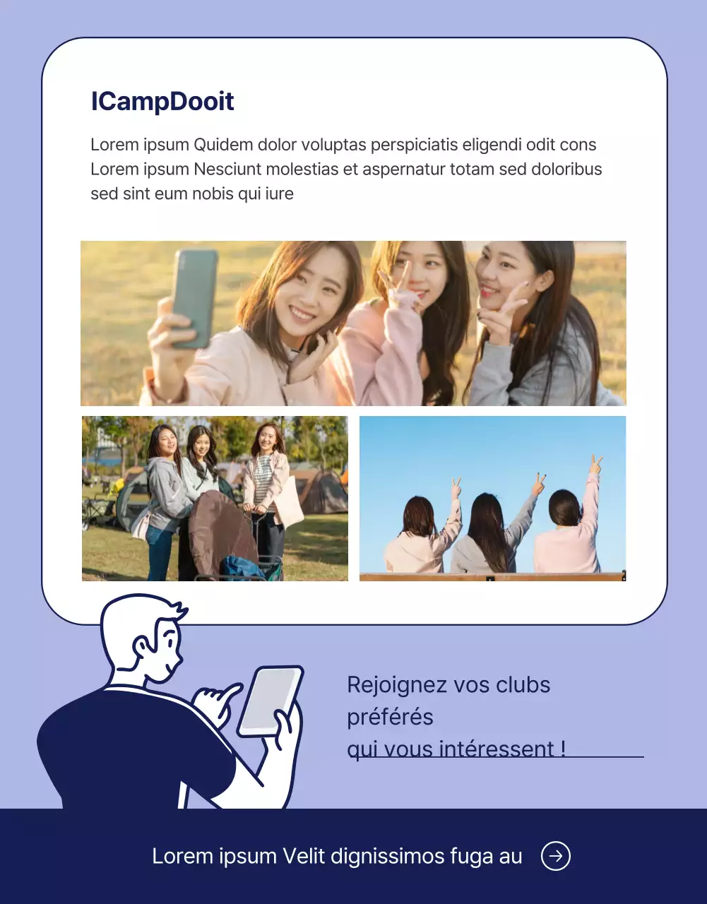 Illustration d'un environnement de travail mauve et jaune