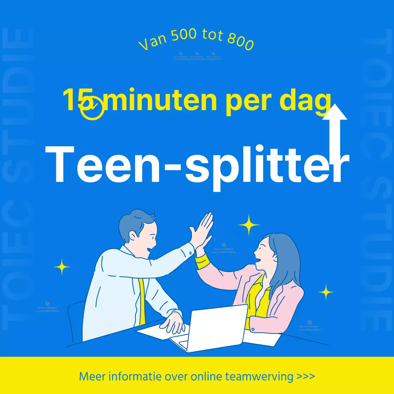 TOEIC-onderzoek Promotie-inhoud met eenvoudige blauwe en gele tinten