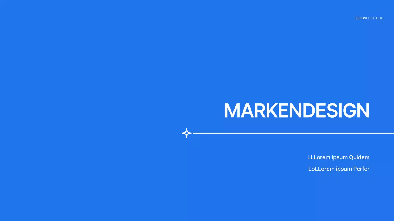 Designmappe mit einem einfachen Konzept in Blau und Weiß