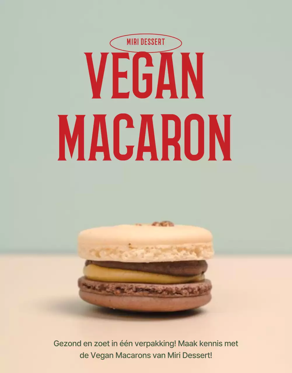 Introductie van de Vegan Macaron Funding met munt en rood