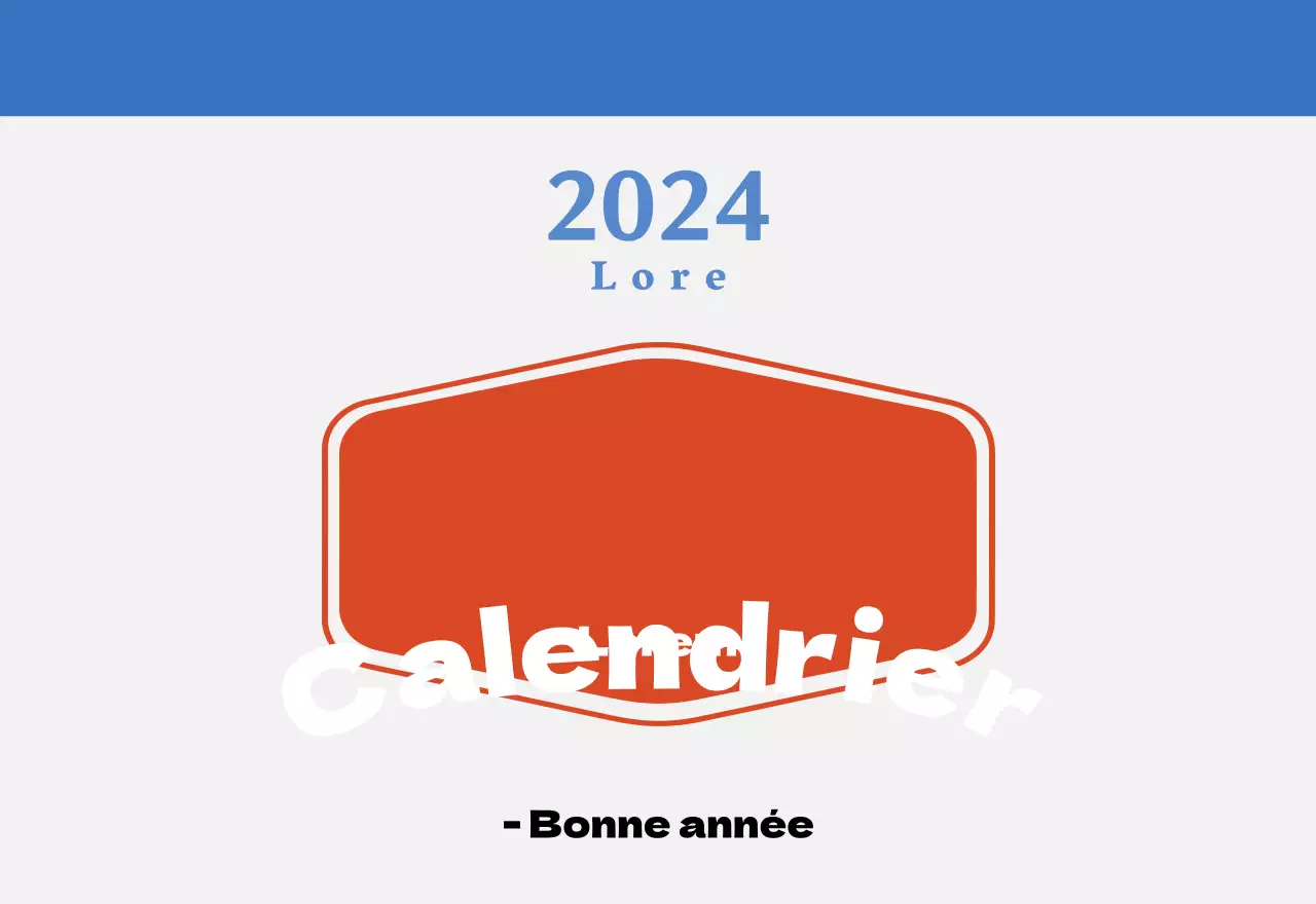 Calendrier rétro conceptuel de la nostalgie en rouge et bleu