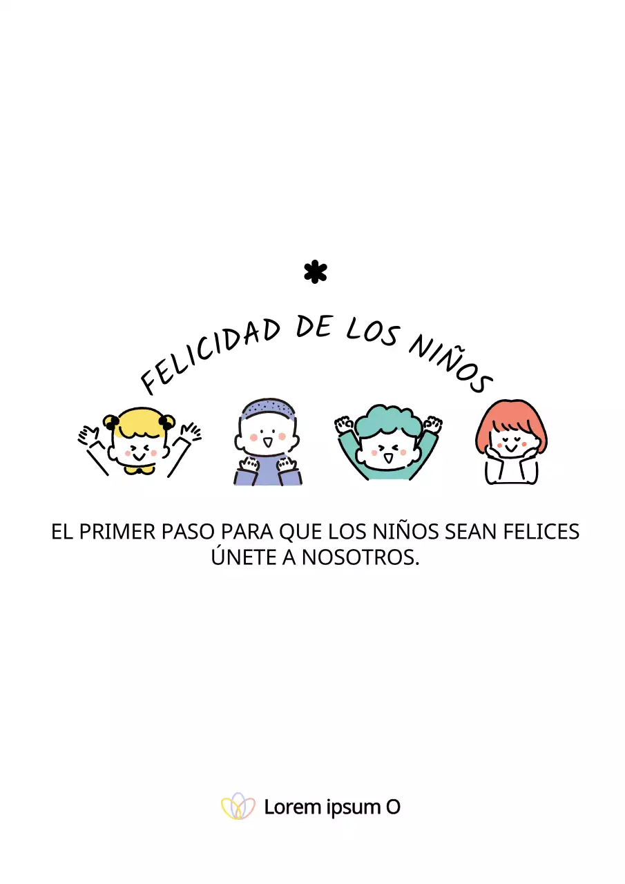Diseñar una bolsa de cordón para una organización infantil con ilustraciones de niños y servicios para niños.