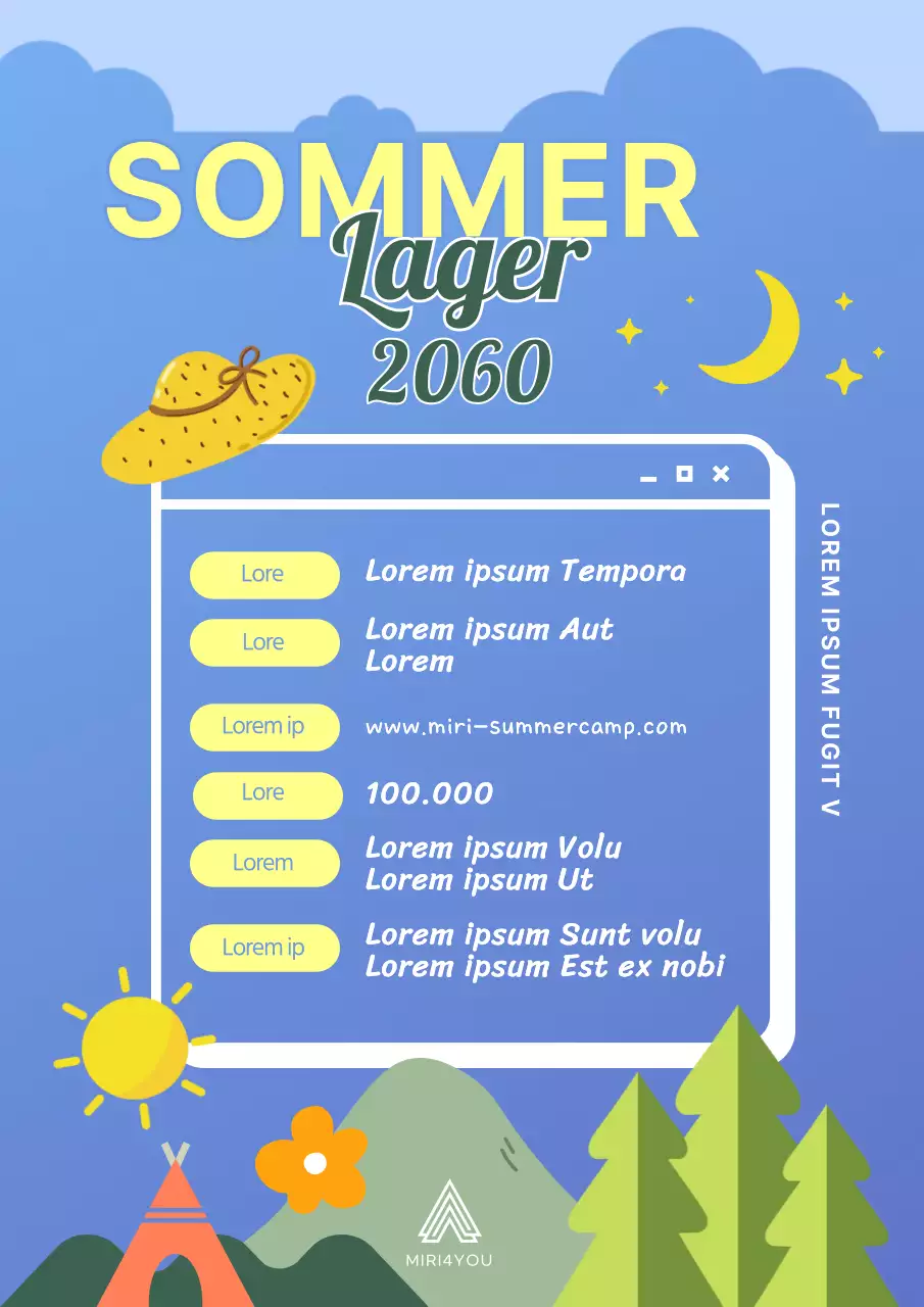 Coole Sommercamp-Einstellung in Gelb und Blau