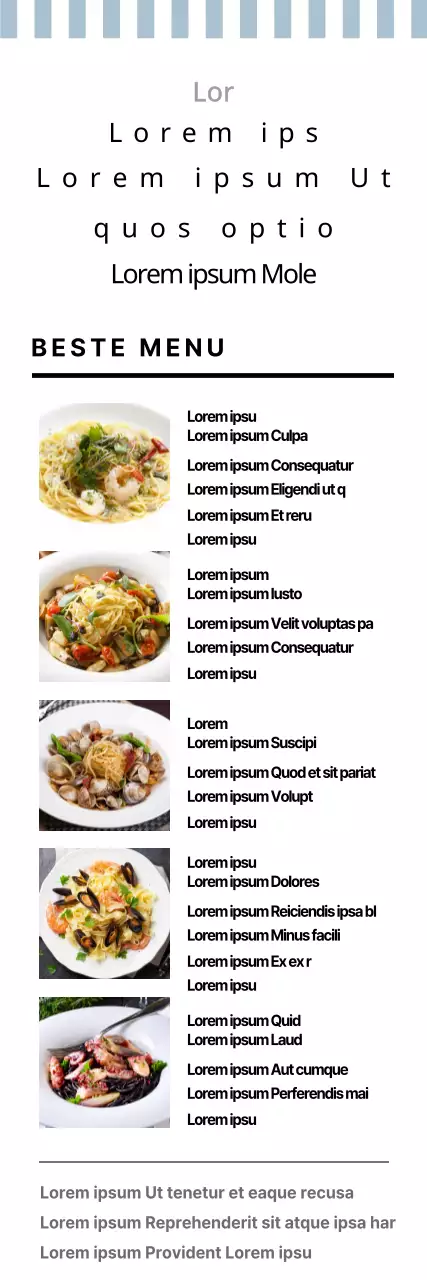 Restaurant menu's