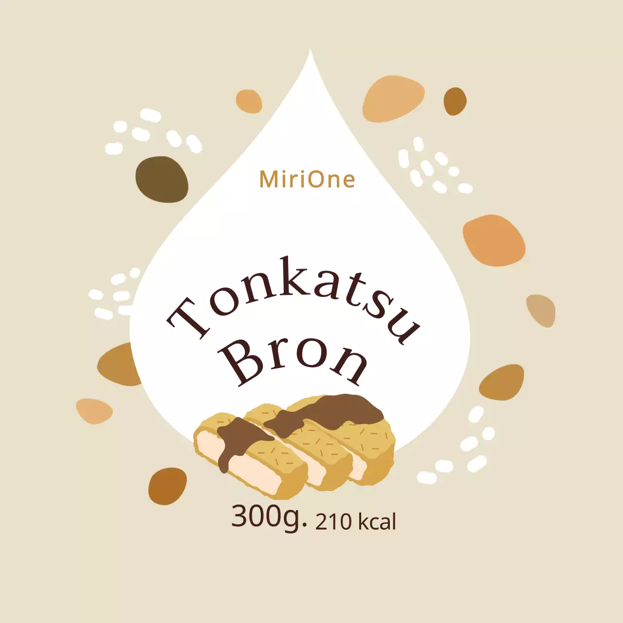 Leuke bruine kleurrijke varkenskotelet sausstickers