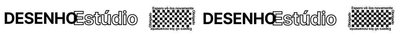 Design de estúdio com detalhes em xadrez preto e branco