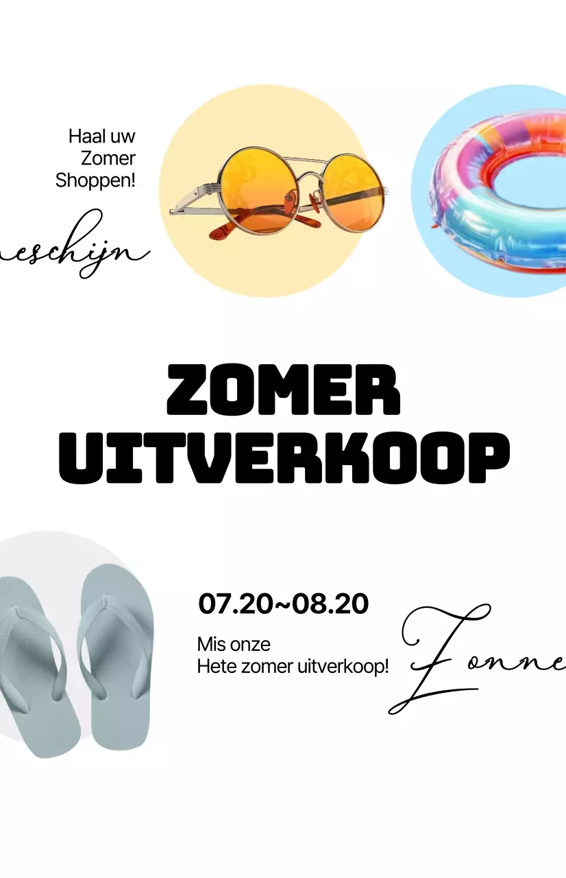 Promoot je zomeruitverkoop met kalligrafie op een witte achtergrond
