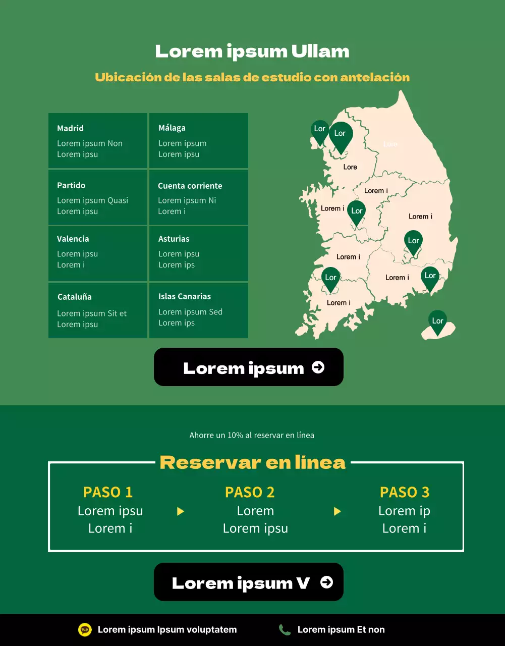 Entrevista presencial StudyCafe en verde y amarillo vibrante