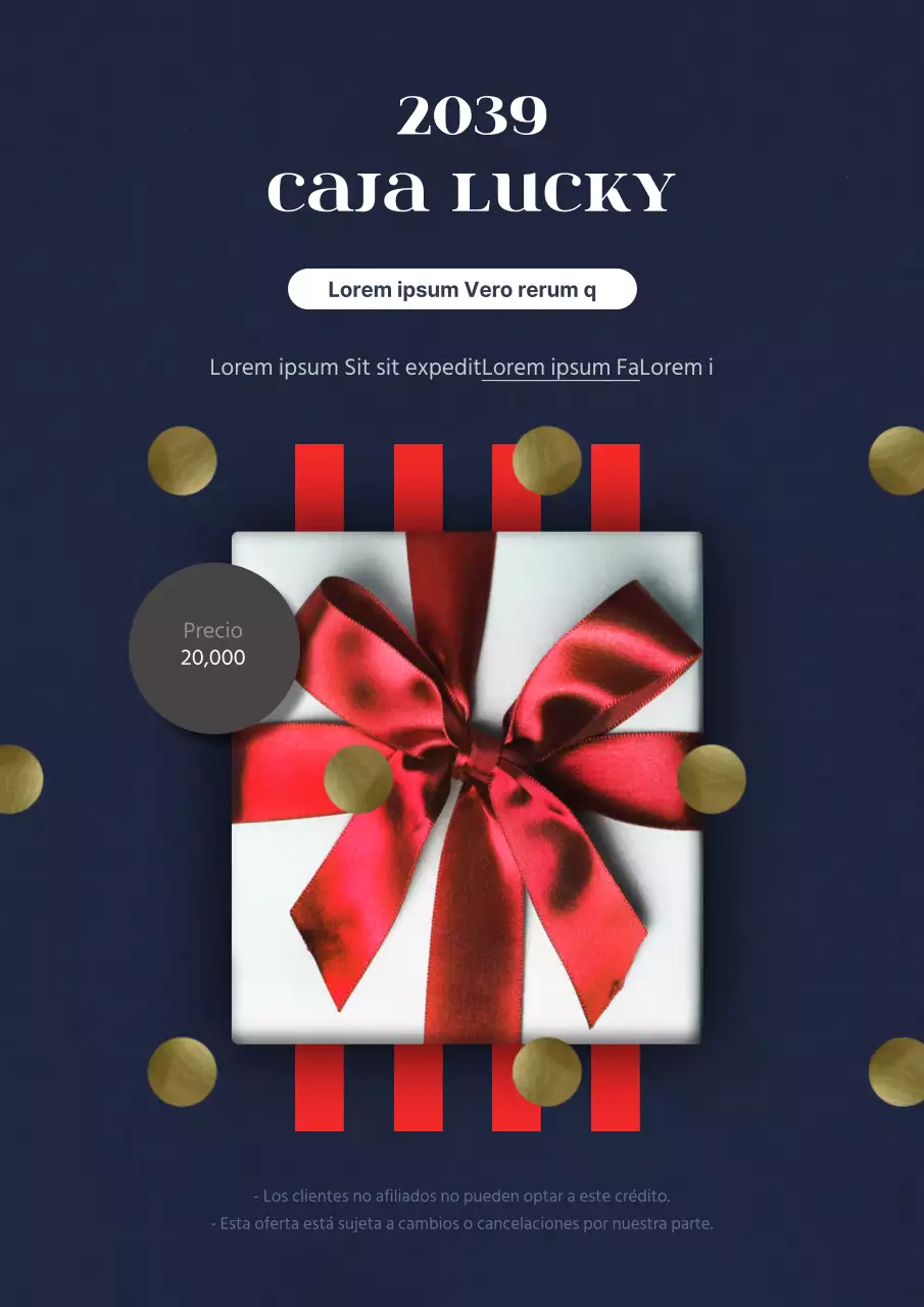 Promueva un evento Lucky Box con clase con cajas regalo en azul marino y rojo