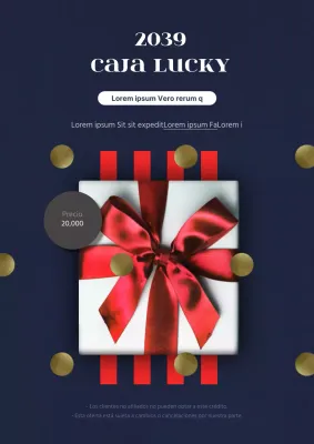 Promueva un evento Lucky Box con clase con cajas regalo en azul marino y rojo