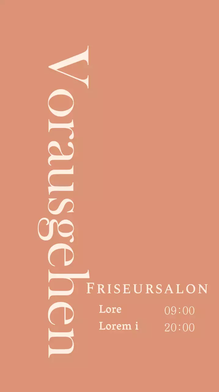 Friseursalonschild mit englischem Titel auf abgemildertem roten Hintergrund