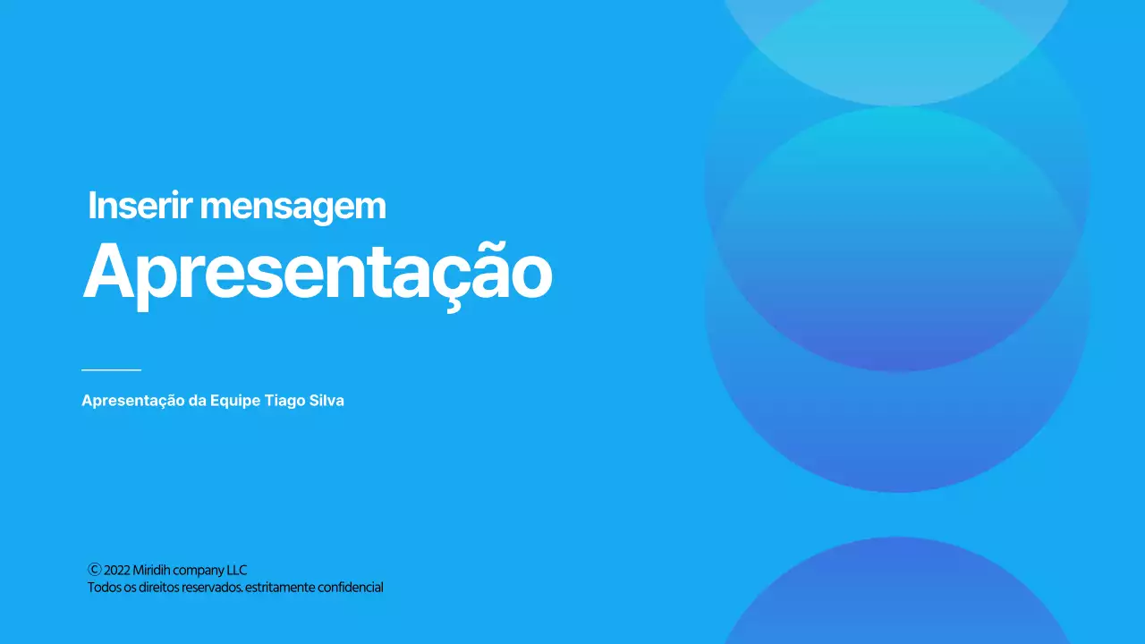 Uma carta de apresentação simples de uma empresa em azul e branco