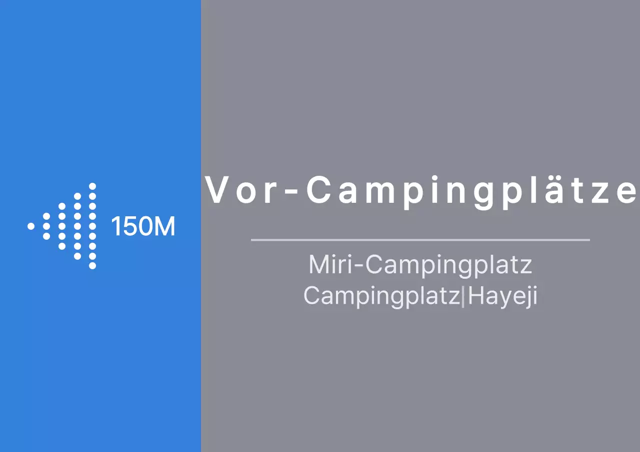Blaue und graue Pfeilführung im sauberen Stil für Campingplätze