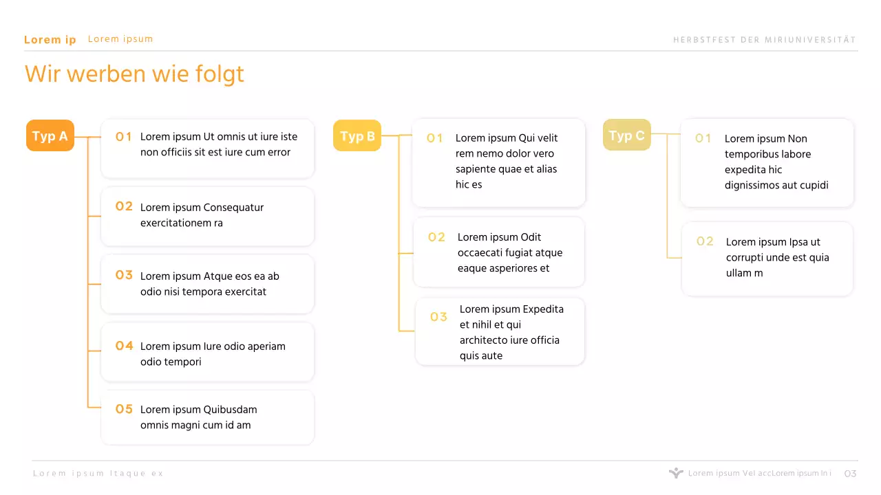 Einfache orangefarbene Präsentation zur Förderung des Hochschulfestes für Hochschulen und Universitäten