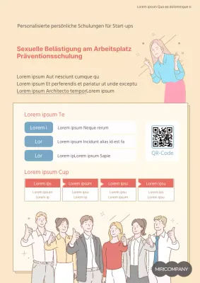 Einfaches illustriertes Webposter zur Prävention von sexueller Belästigung am Arbeitsplatz