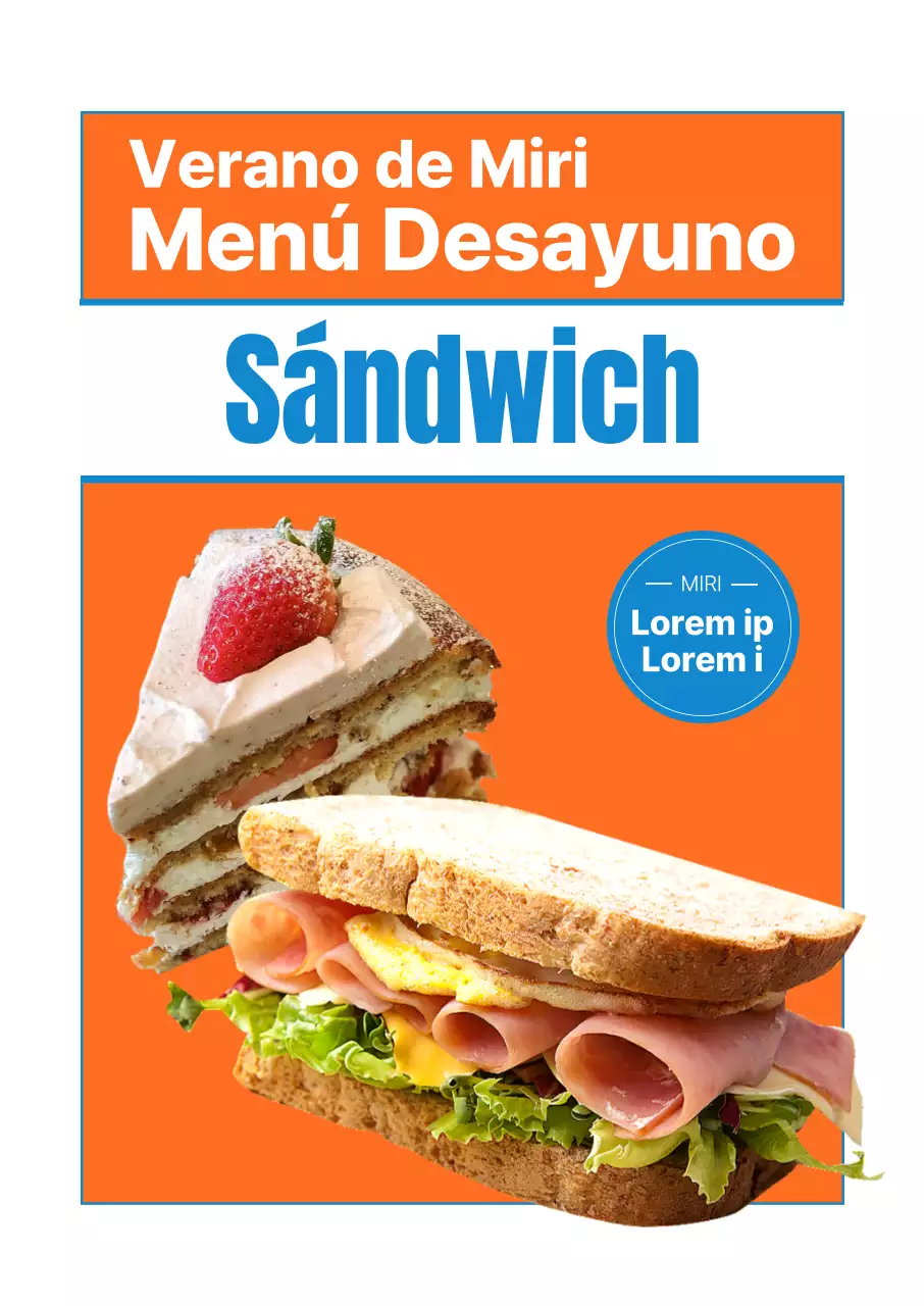 Presentamos el nuevo menú de brunch de verano en naranja y azul