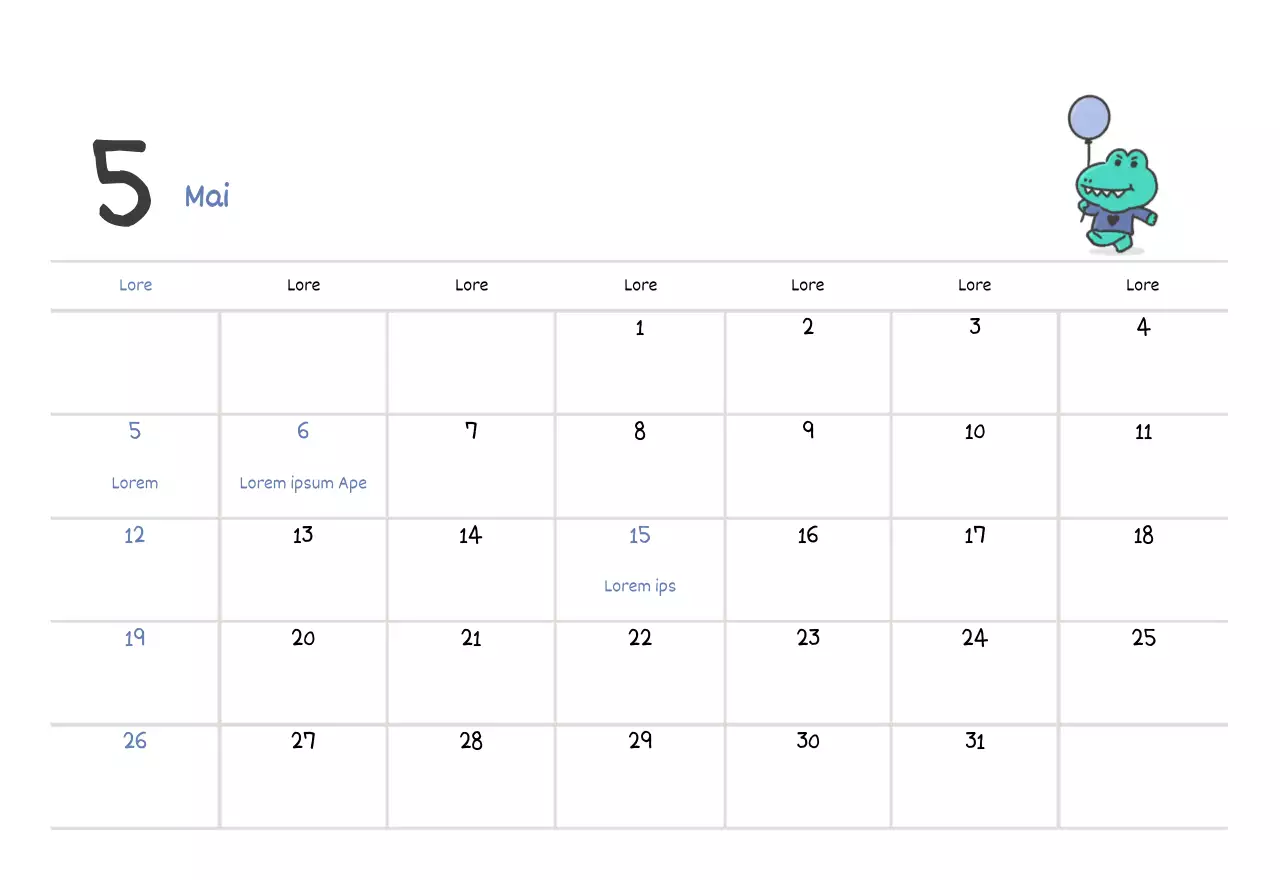 Un calendrier avec un joli concept d'illustration d'Argo