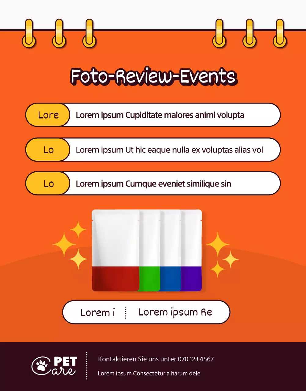 Pop-Art-Stil Illustration eines niedlichen Konzept in orange und gelb Pet Shop mit einem Haustier Verkauf