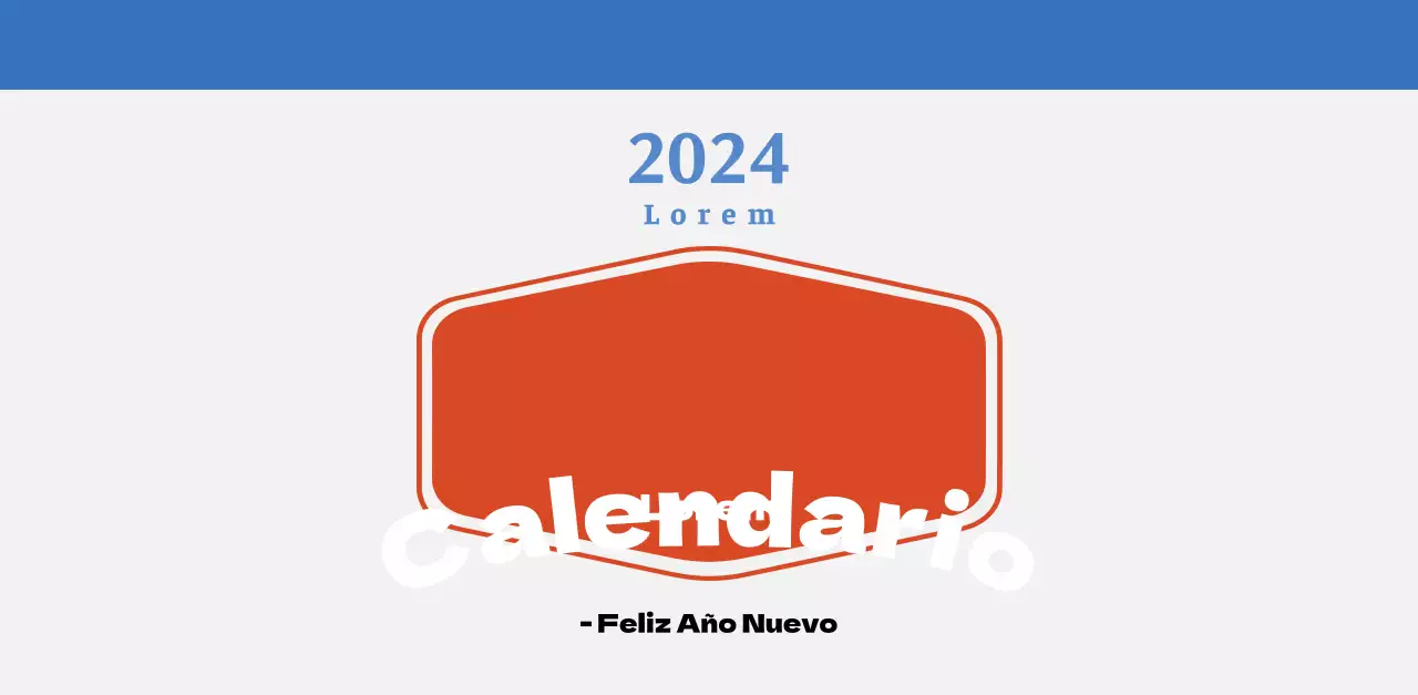Calendario nostálgico de concepto retro en rojo y azul