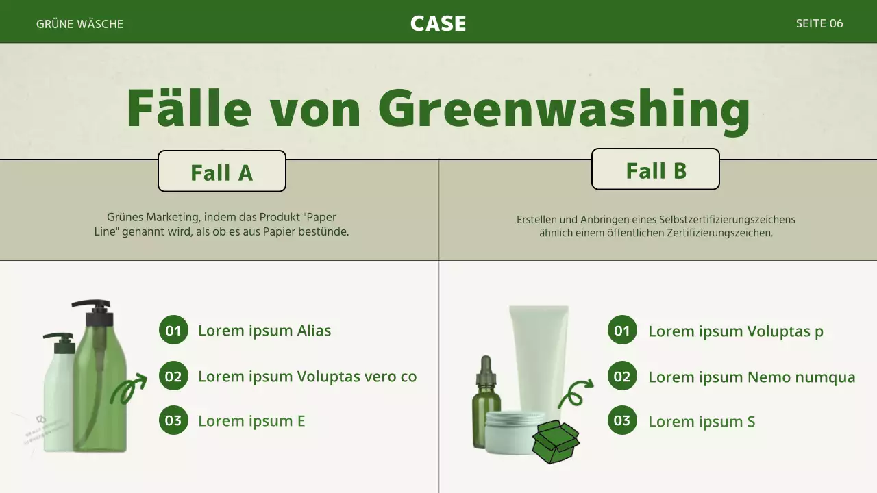 Eine einfache, grün gewaschene Präsentation mit grünen Farben