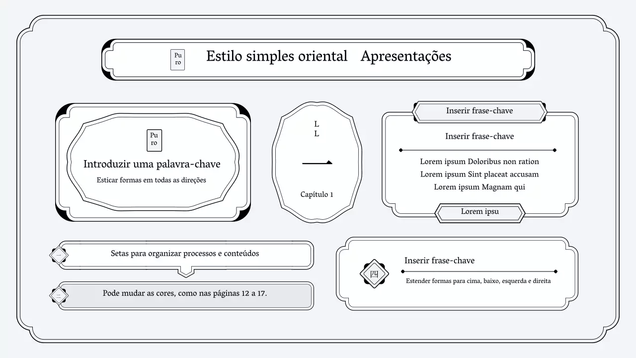Kit de apresentação simples de estilo oriental
