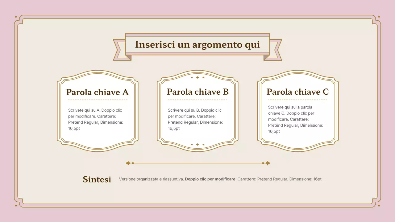 Kit di presentazione per cornici vintage in rosa e oro